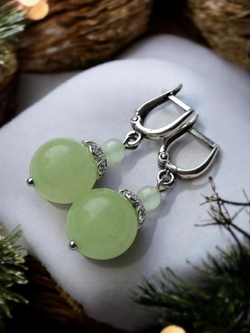 Серьги с ониксом "Цветение яблони"