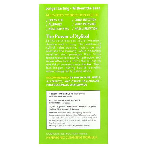 Xlear, Натуральный ополаскиватель для синусов с ксилитолом, 1 набор