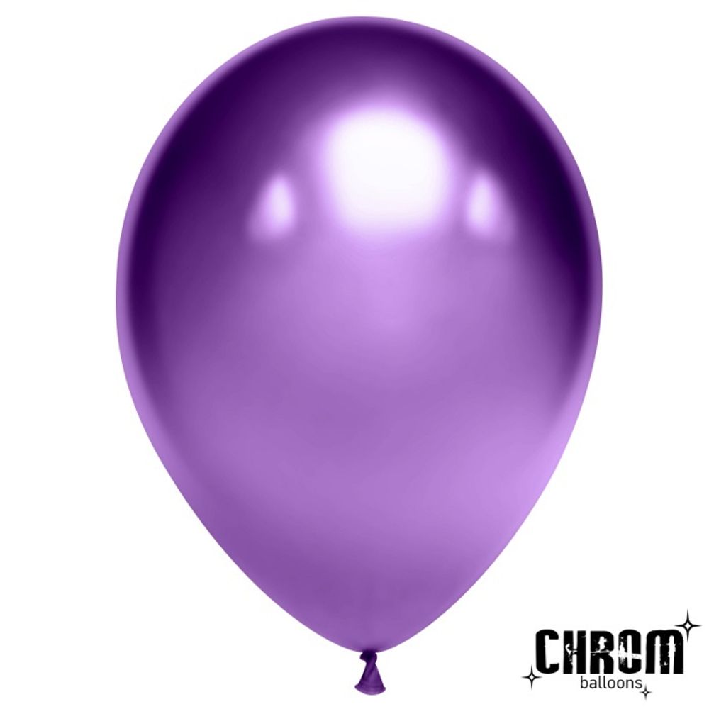 Воздушные шары Дон Баллон, хром фиолетовый, 50 шт. размер 5&quot; #605129