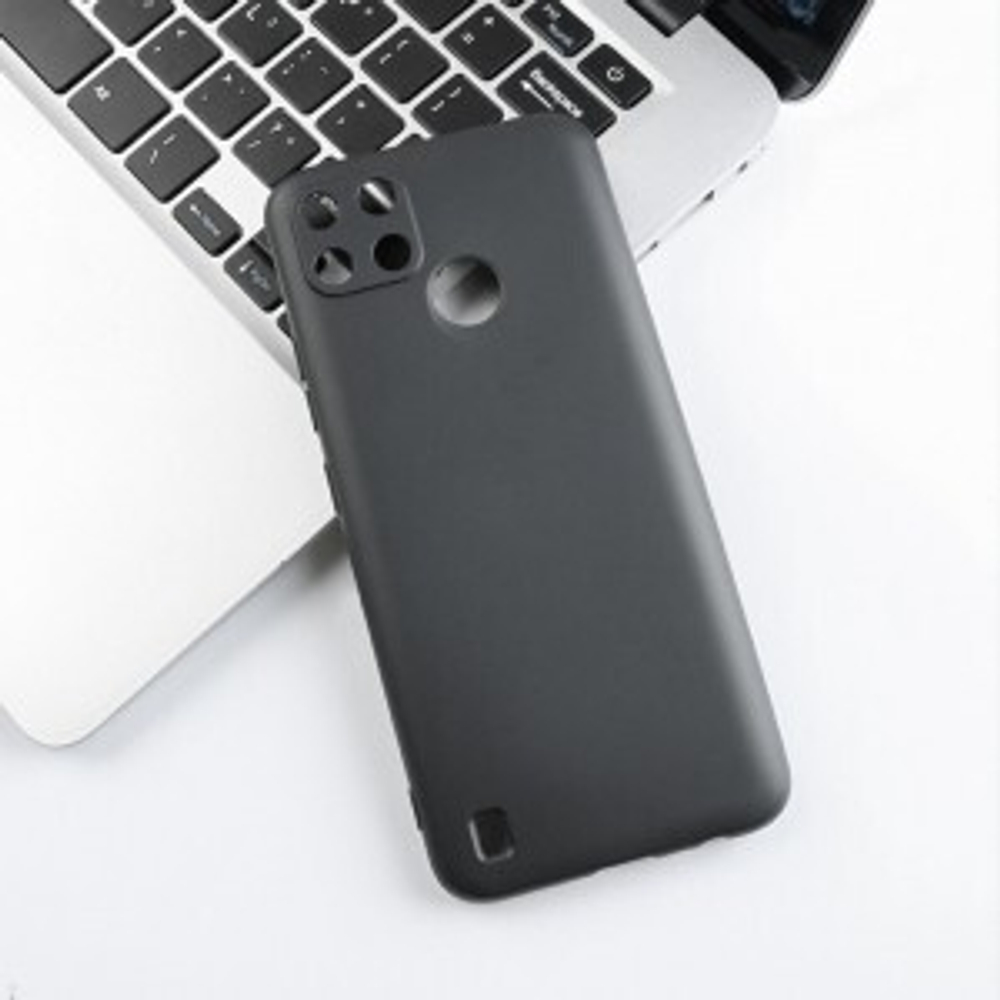 Накладка Realme C21 силикон матовый черный Zibelino