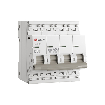 Автоматический выключатель 4P 50А (D) 6кА ВА 47-63N EKF PROxima