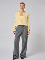 Брюки широкие с защипами в полоску