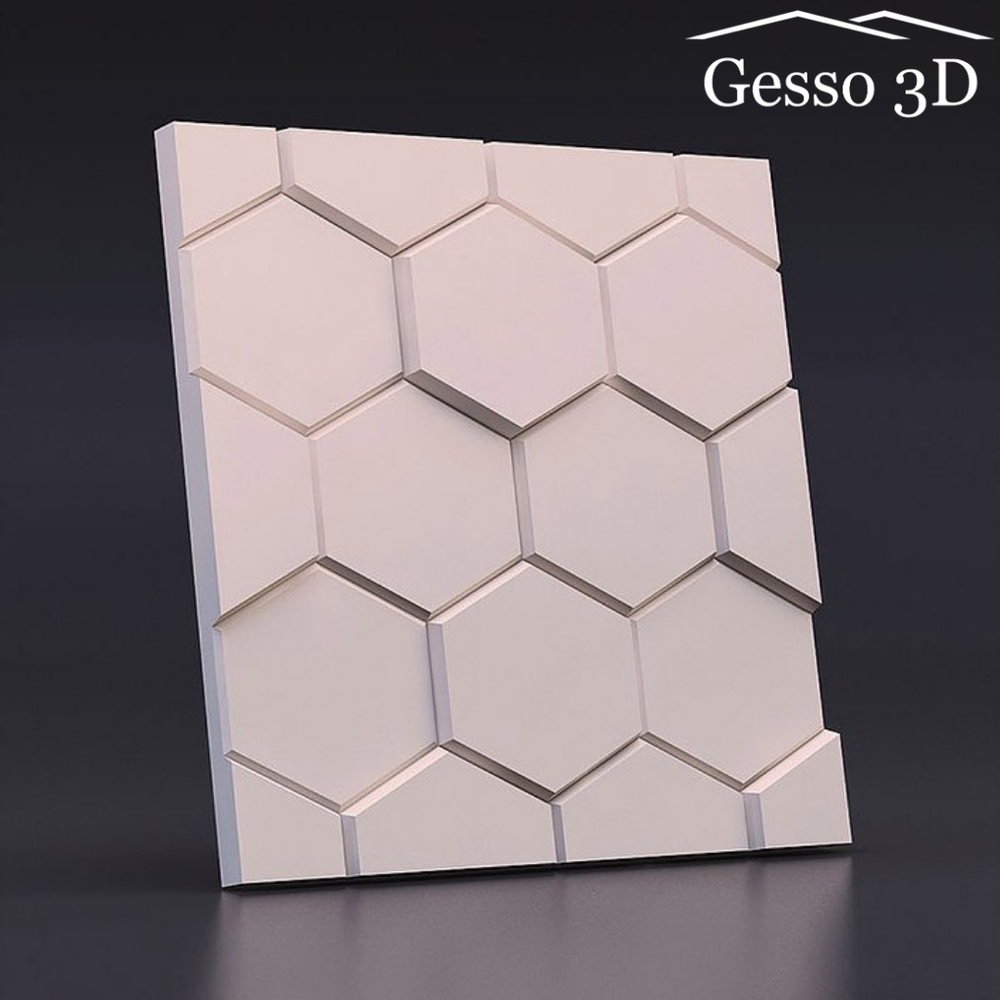 Гипсовая 3D панель Шестигранник