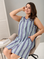 Халат Х-055/индиго-полоскабуквы