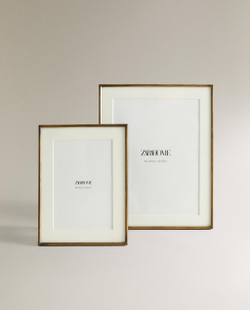 Zara Home Фоторамка из стекла, цвет золотой, 19.4 см