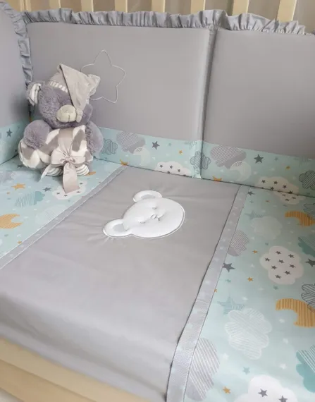 Набор в кровать для новорожденных Lollycottons Deni, Серый