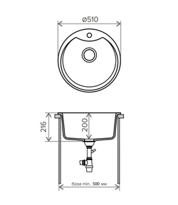 Кухонная мойка Tolero R-108E 510мм Сафари №102