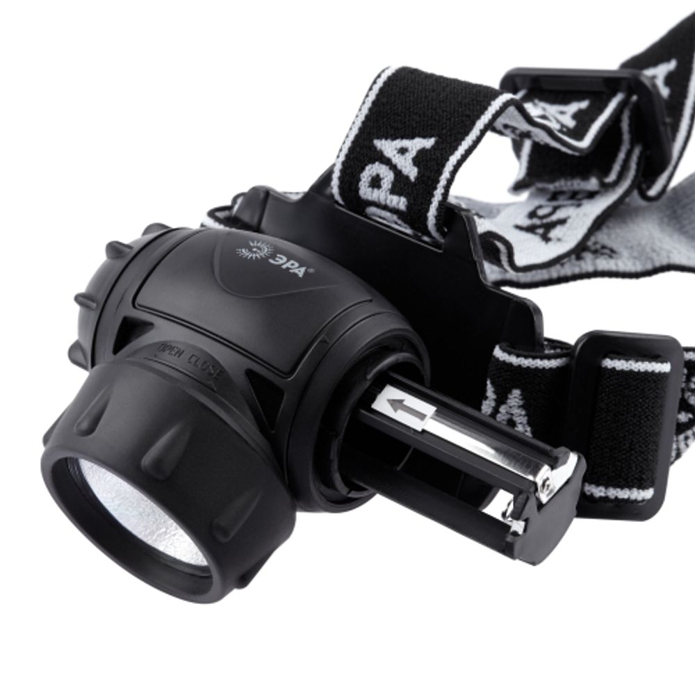 Фонарь налобный светодиодный ЭРА GB-410 на батарейках 3хААА, 3 режима, черный, IP44 | Налобные фонари