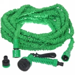 Шланг растягивающийся «Чудо» до 30м в наборе с пистолетом и коннекторами, цвет зеленый