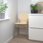 Стул - IKEA SIGTRYGG/SEFAST, 82х52х50 см, бежевый/металлик, ИКЕА