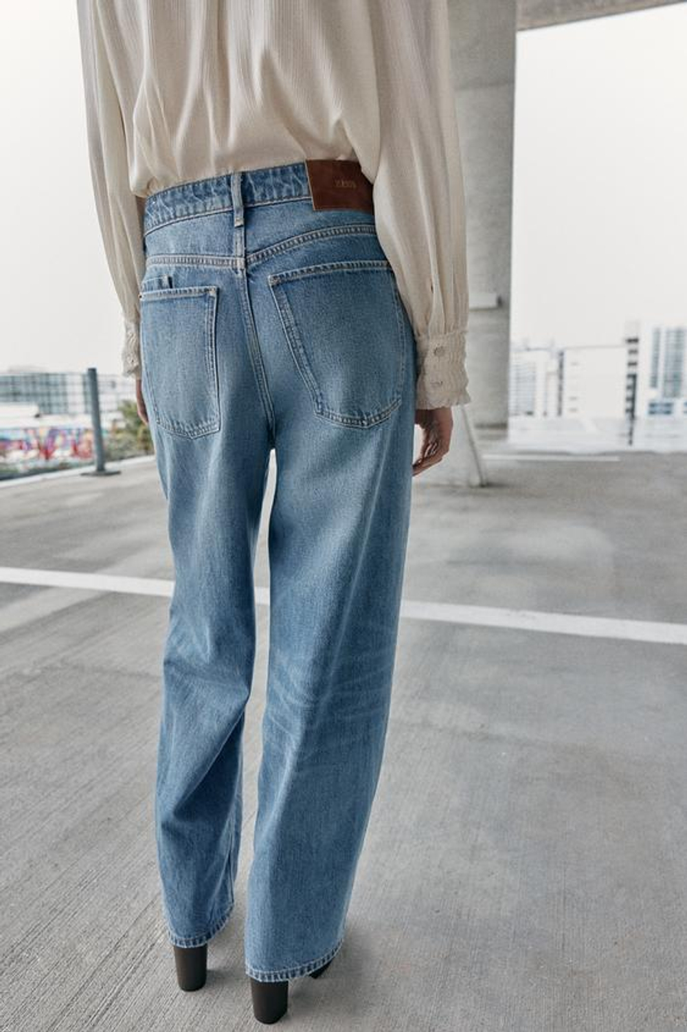 ZARA ДЖИНСЫ Z1975 LOOSE BAGGY, ВЫЦВЕТШИЙ СИНИЙ