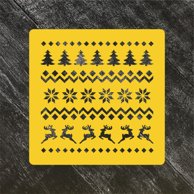 Трафарет новогодний №69 Норвежский узор Олени
