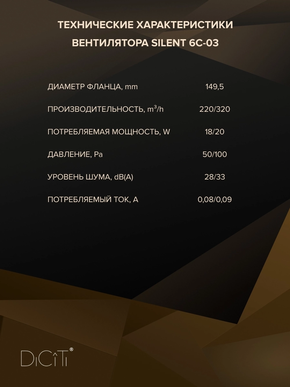 Вентилятор накладной SILENT D150 обр.клапан 2скор. DICITI
