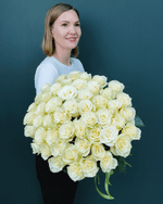 Роза белая 51шт Мондиаль(00440)