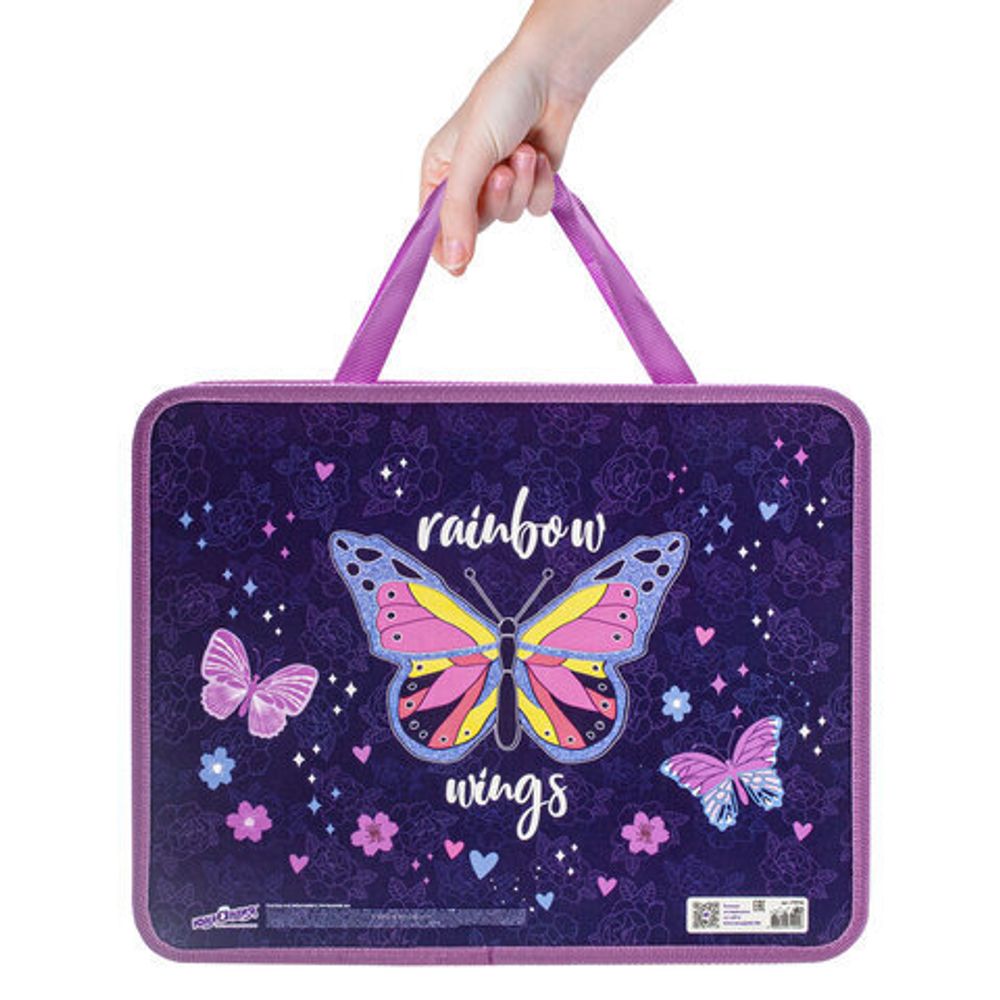 Папка на молнии с ручками ЮНЛАНДИЯ А4, 1 отделение, пластик, ширина 80 мм, "Dreams", 270116