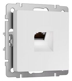 Розетка Ethernet RJ-45 и со шторками, без рамки Werkel белый матовый W5120001
