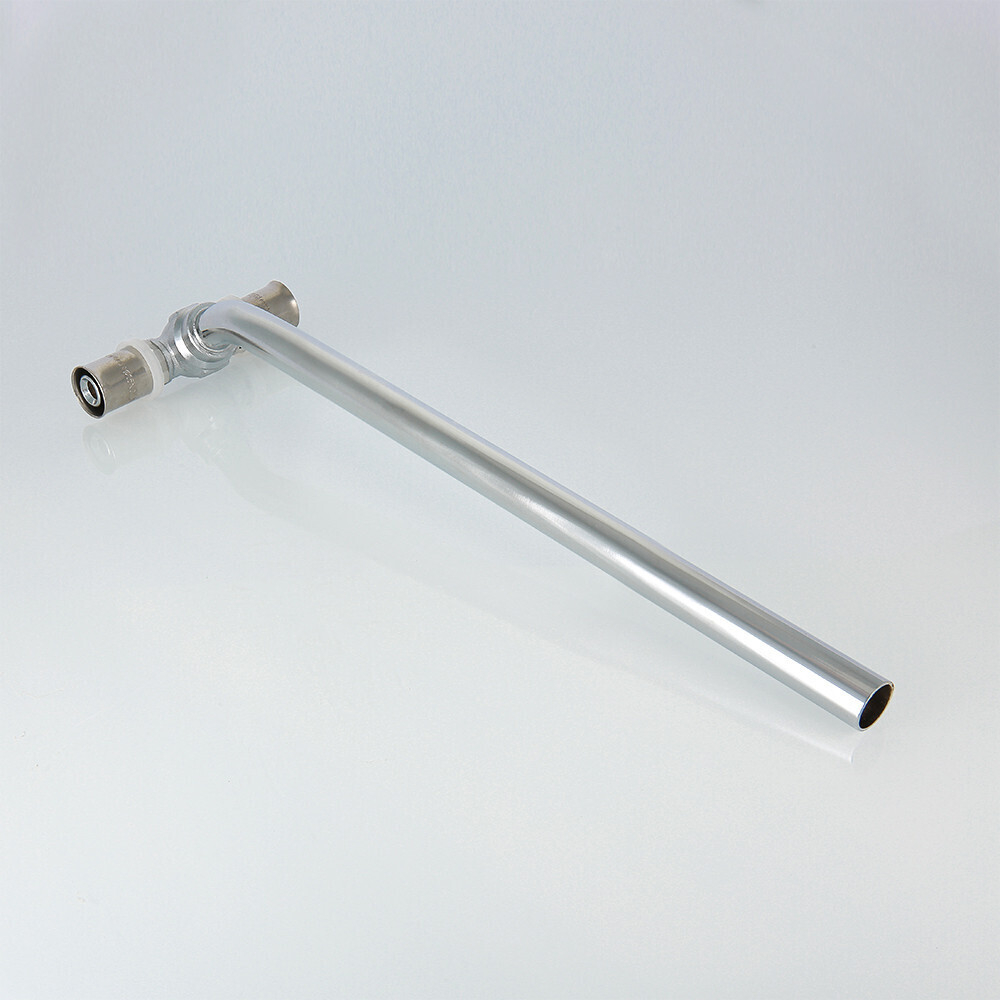 Пресс-фитинг – тройник с хромированной трубкой 15 мм, 20х15х16 мм, 70 см