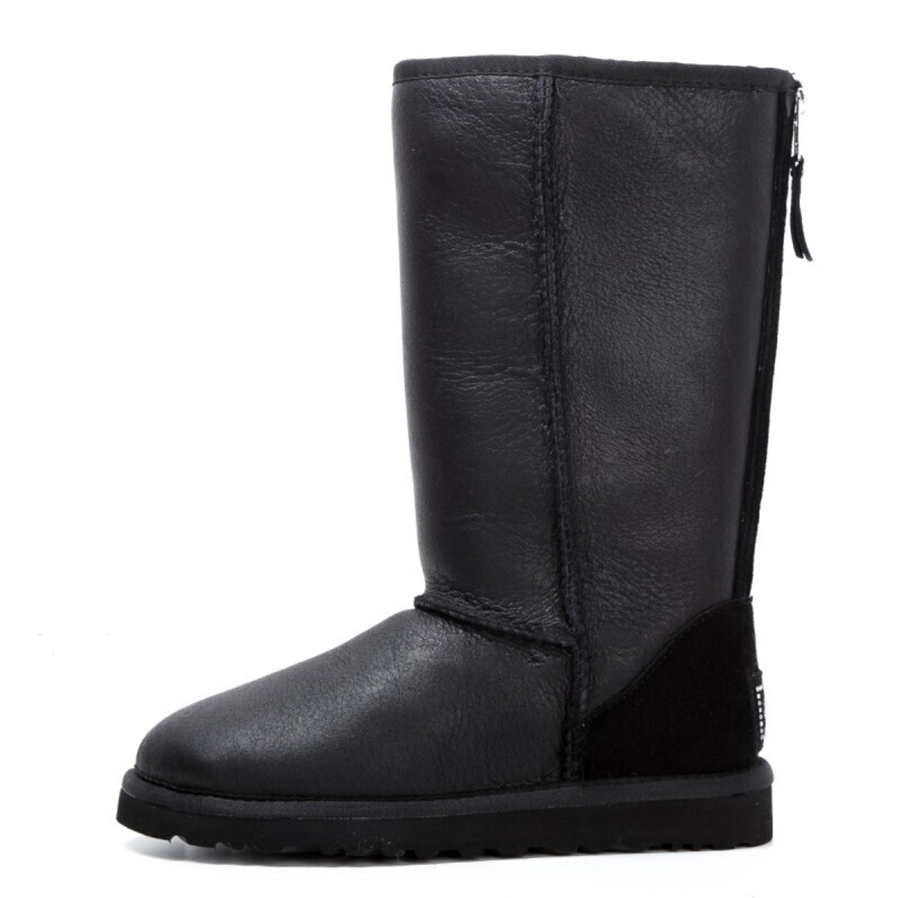 Угги Tall Zip Metallic Black