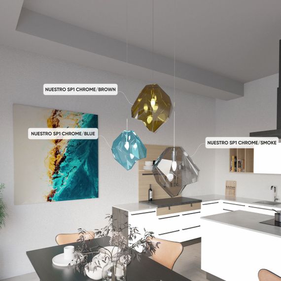 Подвесной светильник Crystal Lux NUESTRO SP1 CHROME/BLUE