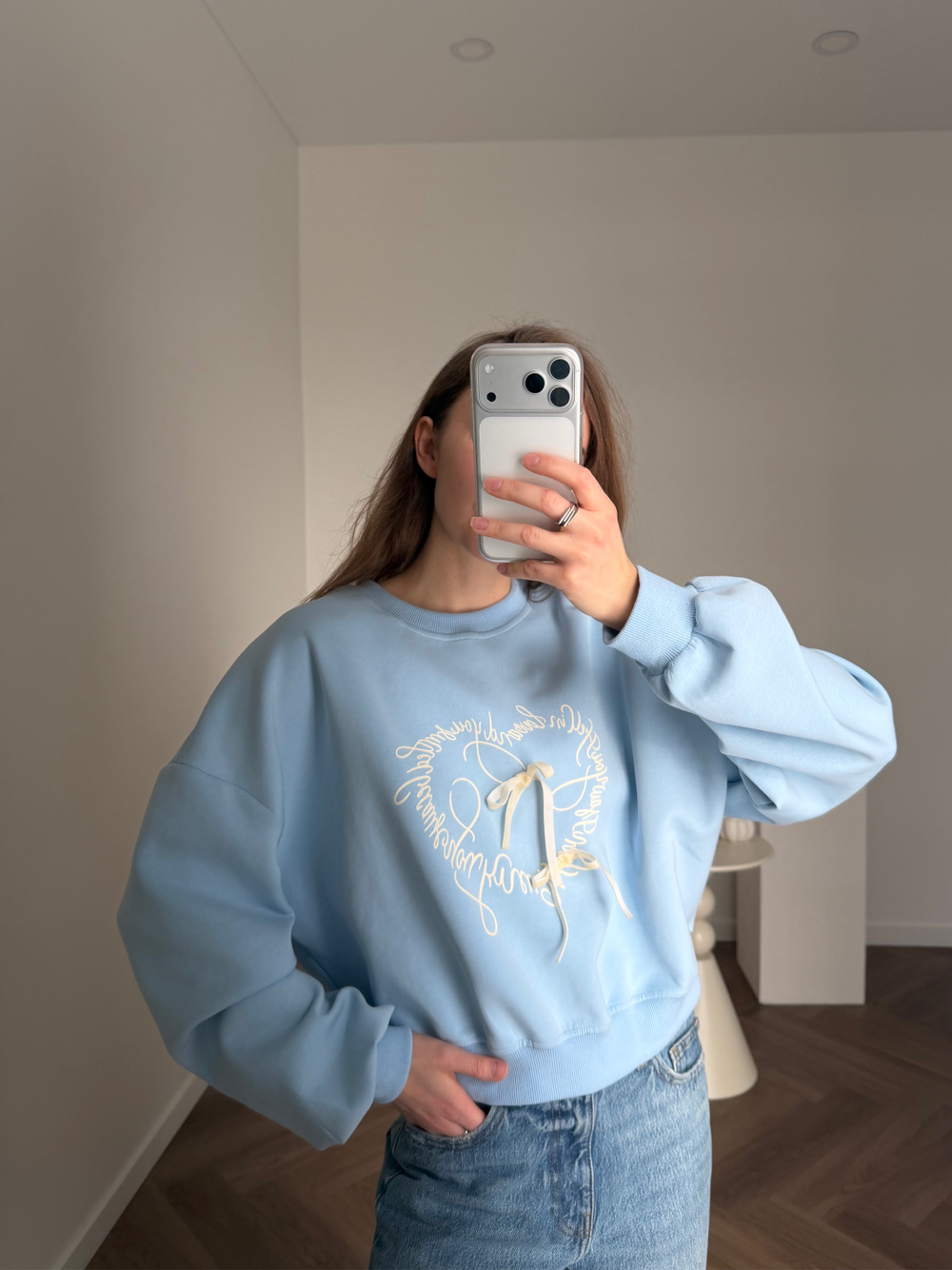 Свитшот Купидон голубой