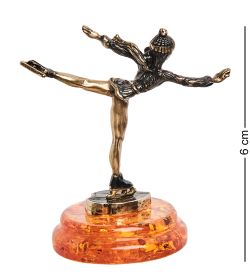 Народные промыслы AM-1401 Фигурка «Фигуристка» (латунь, янтарь)