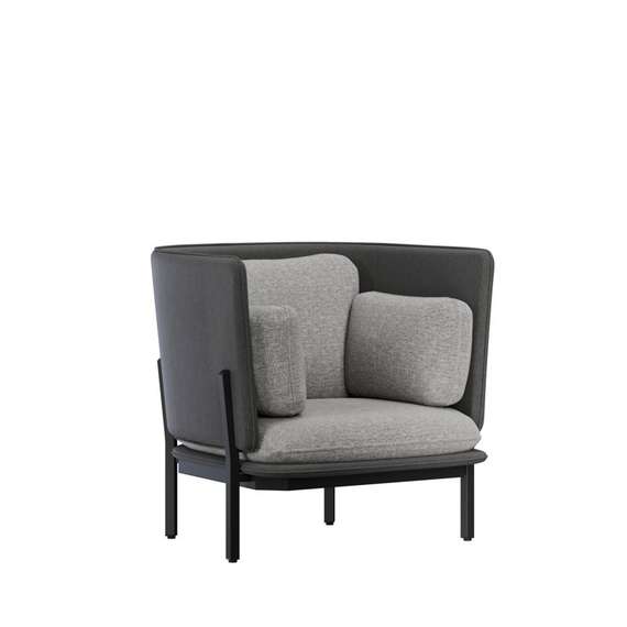 Stato Диван одноместный с низкой спинкой STA-01L Сан 08/Сан 13/Металл Черный 970*850*855