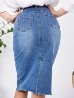 ♡︎ Юбка джинсовая длинная с разрезом ♡︎
