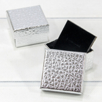 Коробка Ювелирная 5х5х3.5 см Набор 2 шт "Кожа крокодила" (Серебряный)