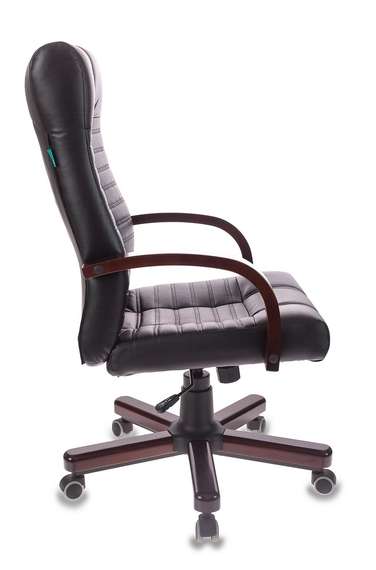 Кресло руководителя Бюрократ KB-10WALNUT черный эко.кожа крестов. металл/дерево