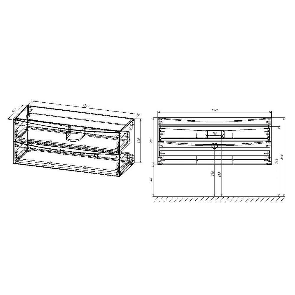 Тумба с раковиной Vincea Mia 1200 V.Oak