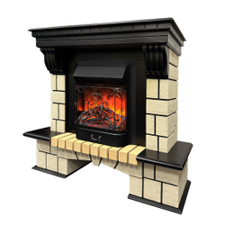 Электрокамин RealFlame Stone ML STD античный дуб c очагом Majestic Lux Black