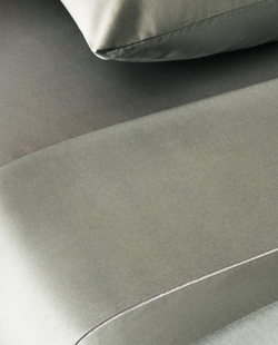 Zara Home - Простыня из сатина с подолом (300 нитей), синий, 290x280 см