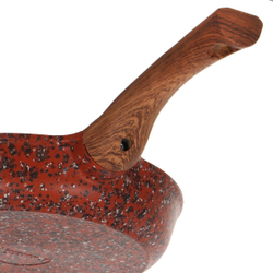 Сковорода алюминий, 20 см, антиприг, Гурман, Granit Red, красн, ГМ2001 ГР, с дерев ручк