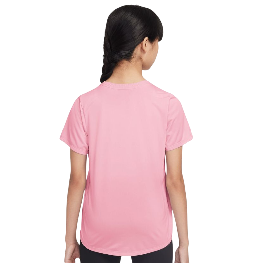 Футболка для девочки Nike Kids One Fitted Dri-Fit Short Sleeve - med soft pink/white