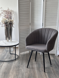 Стул МИШЕЛЬ 360 град. поворот. B28 Темно-серый, велюр / черный каркас, М-City