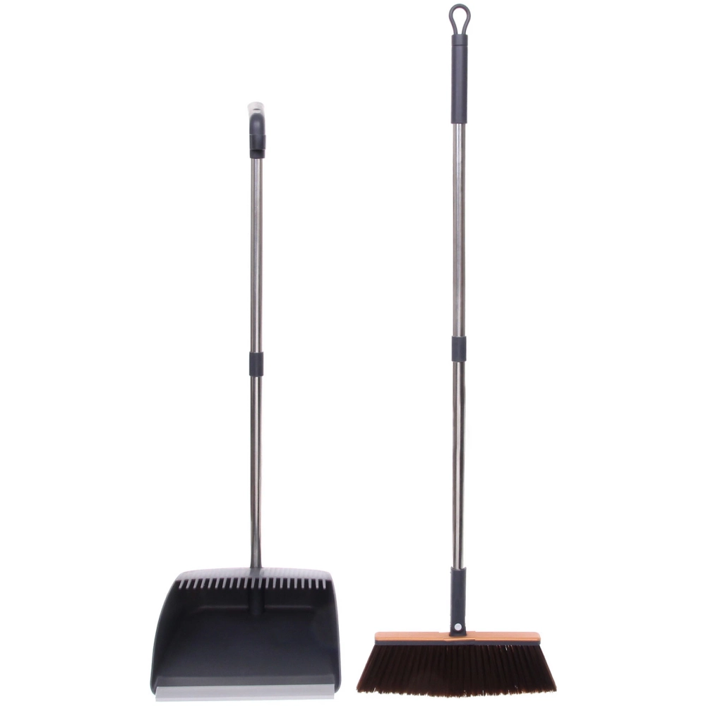 Набор для уборки, щетка для пола с совком «Disco» серый 1103