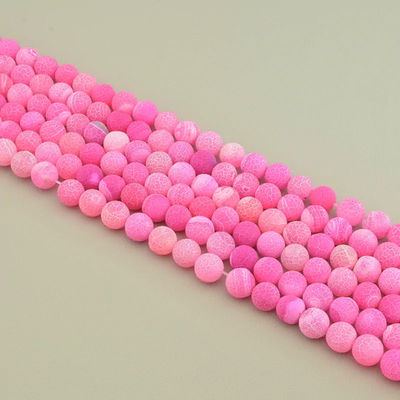 Нитка Агат 38 см. 10 мм. (Без замка) - Розовая