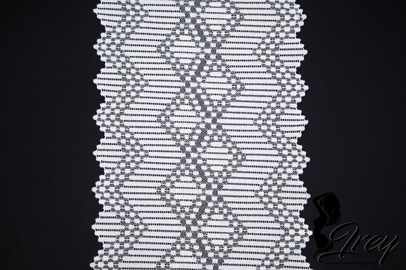 1367 ОПТ Кружево эластичное 20 см, Италия, геометрия, белый