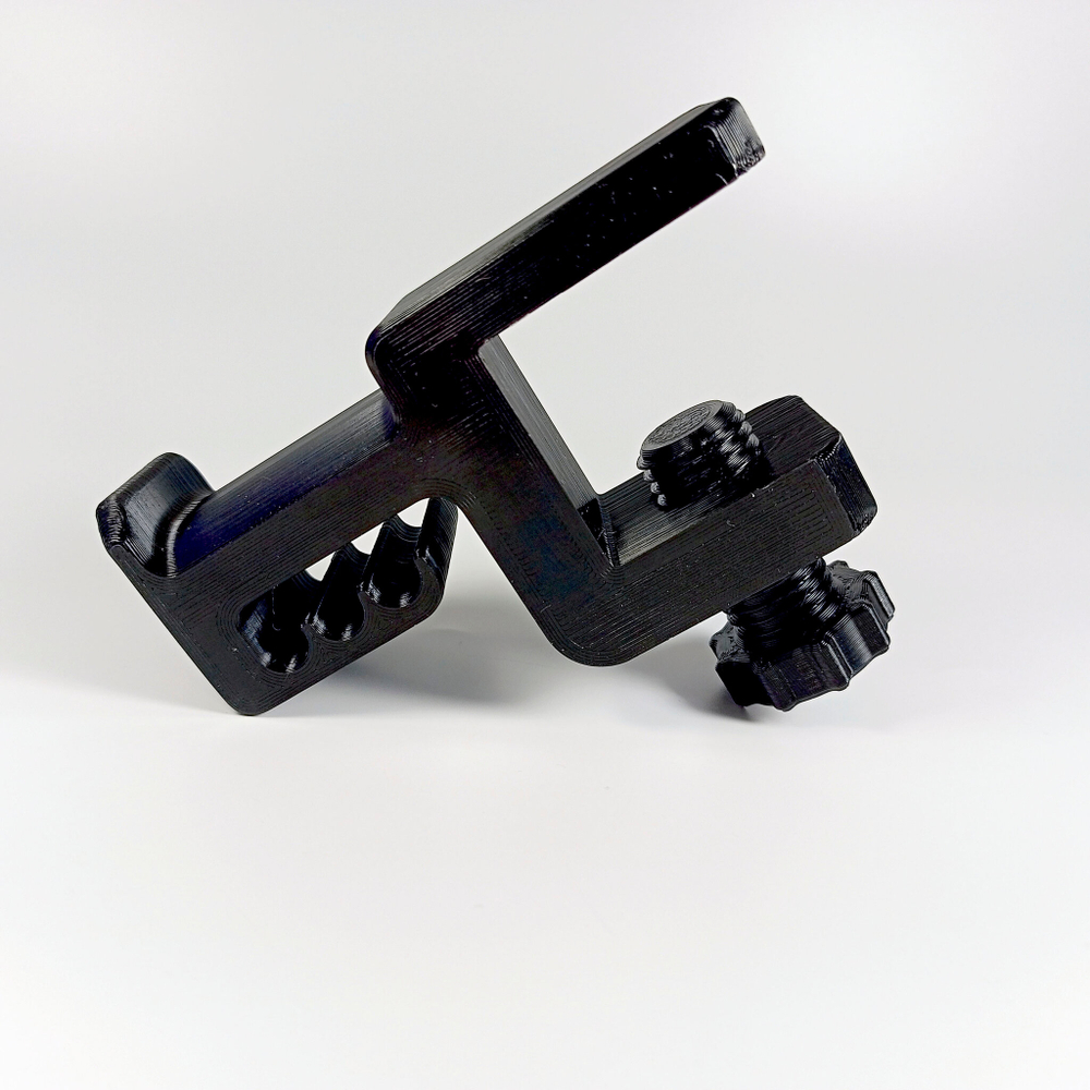 Держатель, подставка для накладных наушников с креплением к столешнице, черная