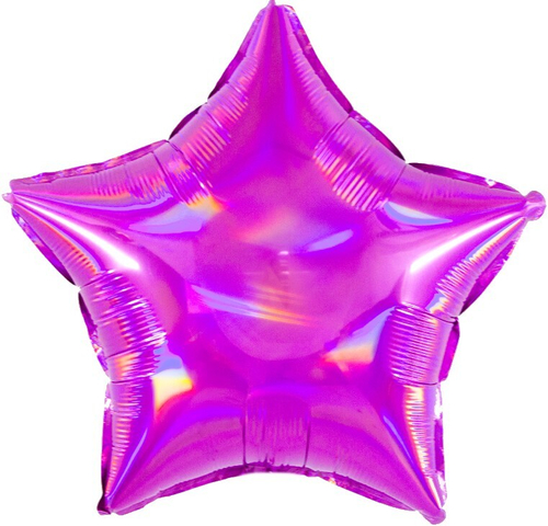 Фольгированный шар Звезда перламутровый блеск фуше голография 46 см