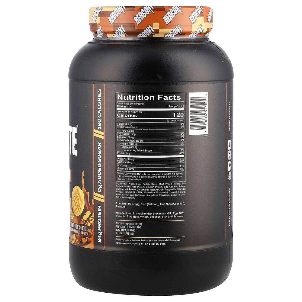 Redcon1, MRE Lite®, порошок из цельного пищевого белка, печенье с арахисовой пастой, 945 г (2,08 фунта)