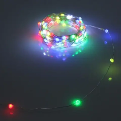 Гирлянда для дома НИТЬ «Magnificent» 10 м 100 ламп LED, прозрачн.пров, более 8 реж, с пультом Д/У, IP-20, RGB (USB)