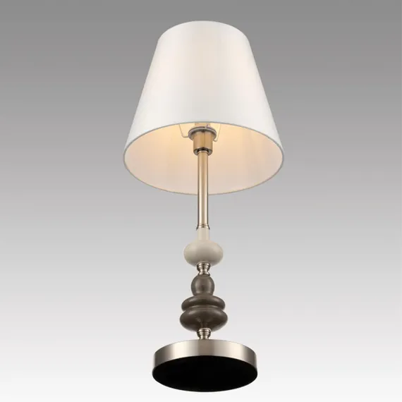 8283/1T CLASSI никель/белый, металл/керамика/текстиль Настольная лампа Е14 1*40W 220V KENTUKI