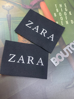 Бирка Za. Зара чёрная большая 69х50 мм