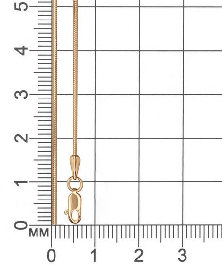Фото браслет-цепочка Снейк на размерной сетке 9271 золочен