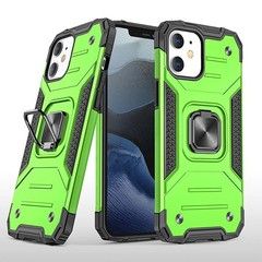 Противоударный чехол Strong Armour Case с кольцом для iPhone 12 (Салатовый)