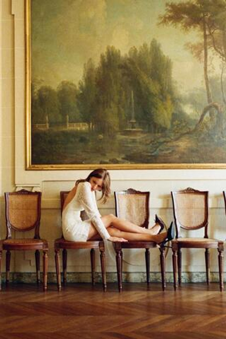 ZARA КОРОТКОЕ КРУЖЕВНОЕ ПЛАТЬЕ, ЖЕЛТОВАТО-БЕЛЫЙ