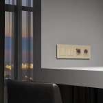 Рамка на 4 поста Senso (шампань, стекло soft-touch) W0043111