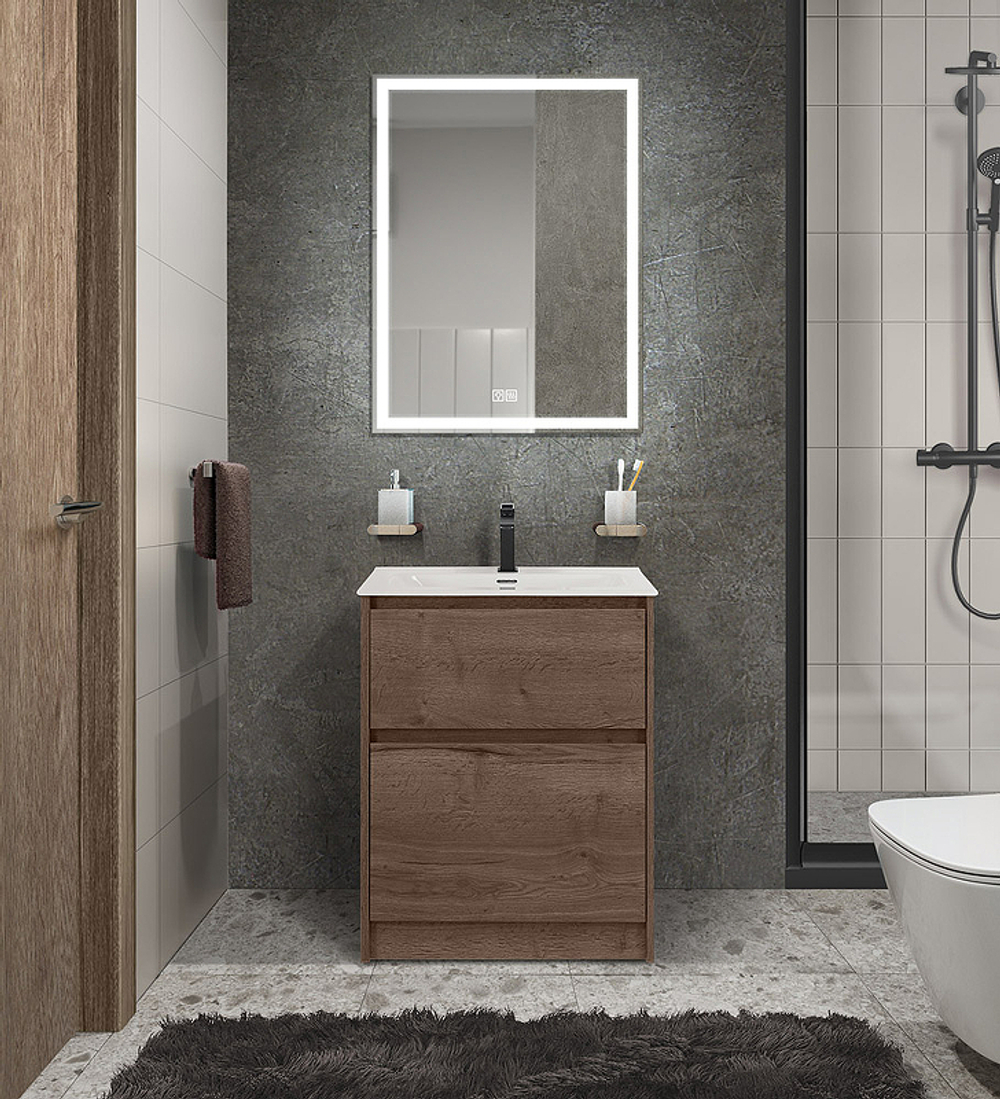 Тумба под раковину BelBagno Kraft 39 50 KRAFT39-500/390-2C-PIA-RT Rovere Tabacco