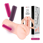 Телесный вибромастурбатор-вагина 17см Kokos Tattoo Auto